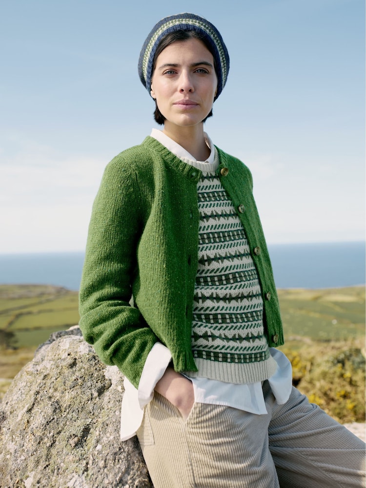 Seasalt Cornwall Green Lemon Porch Fairisle Pattern Knitted Vest - Image 1 of 9 Seasalt Cornwall Green Lemon Porch Fairisle Pattern Knitted Vest - Image 1 of 9