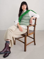 Seasalt Cornwall Green Lemon Porch Fairisle Pattern Knitted Vest - Image 7 of 9