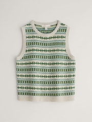 Seasalt Cornwall Green Lemon Porch Fairisle Pattern Knitted Vest - Image 8 of 9