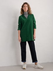 Seasalt Cornwall Green 100% Organic Cotton Lavethan Collared Corduroy Tunic - Image 3 of 5