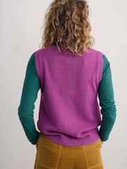 Seasalt Cornwall Purple East View Knitted Vest - Image 2 of 5