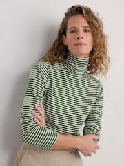 Seasalt Cornwall Green Landing Roll Neck Long Sleeve Top - Image 1 of 5