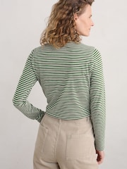 Seasalt Cornwall Green Landing Roll Neck Long Sleeve Top - Image 2 of 5