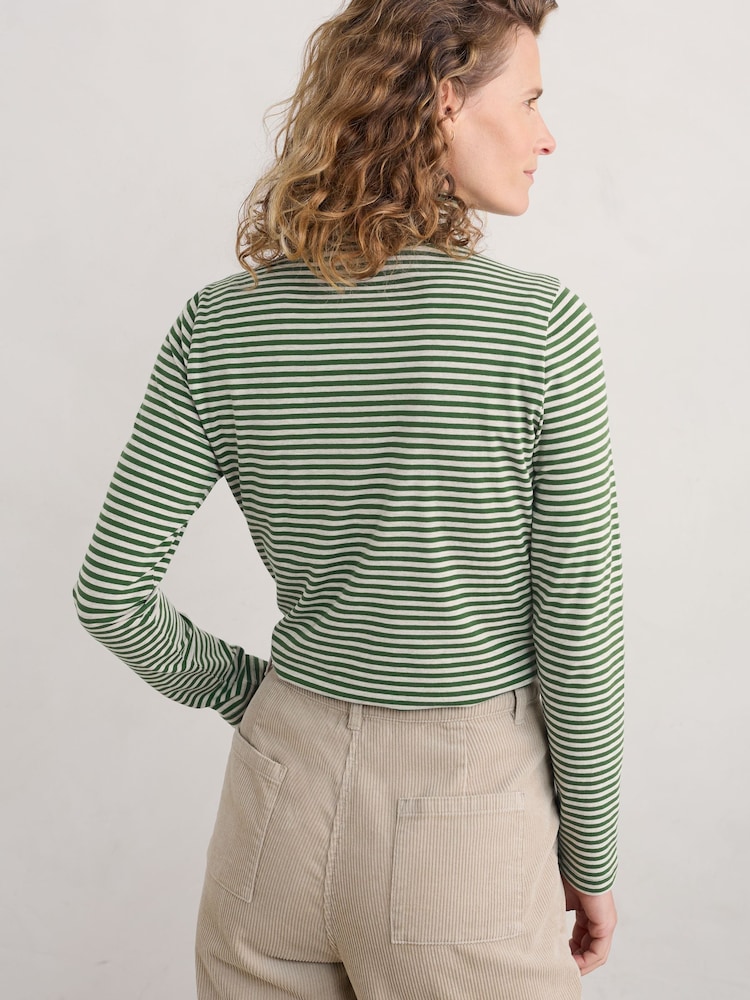 Seasalt Cornwall Green Landing Roll Neck Long Sleeve Top - Image 2 of 5