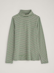 Seasalt Cornwall Green Landing Roll Neck Long Sleeve Top - Image 4 of 5