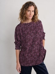 Seasalt Cornwall Purple Field Glass Sweatshirt Top - Image 1 of 5