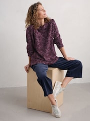 Seasalt Cornwall Purple Field Glass Sweatshirt Top - Image 3 of 5