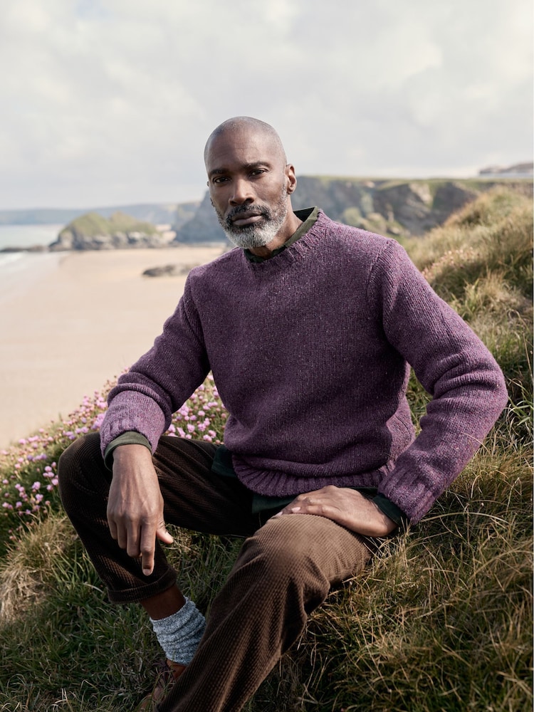 Seasalt Cornwall Purple Mens Bizen Jumper - Image 1 of 9 Seasalt Cornwall Purple Mens Bizen Jumper - Image 1 of 9