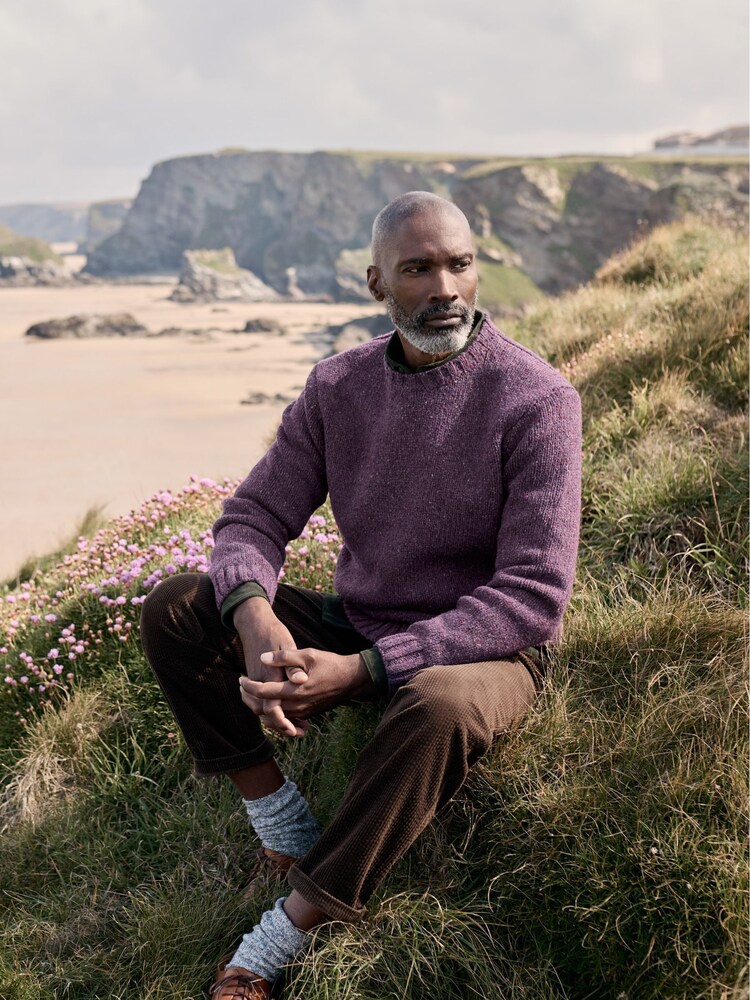 Seasalt Cornwall Purple Mens Bizen Jumper - Image 2 of 9 Seasalt Cornwall Purple Mens Bizen Jumper - Image 2 of 9