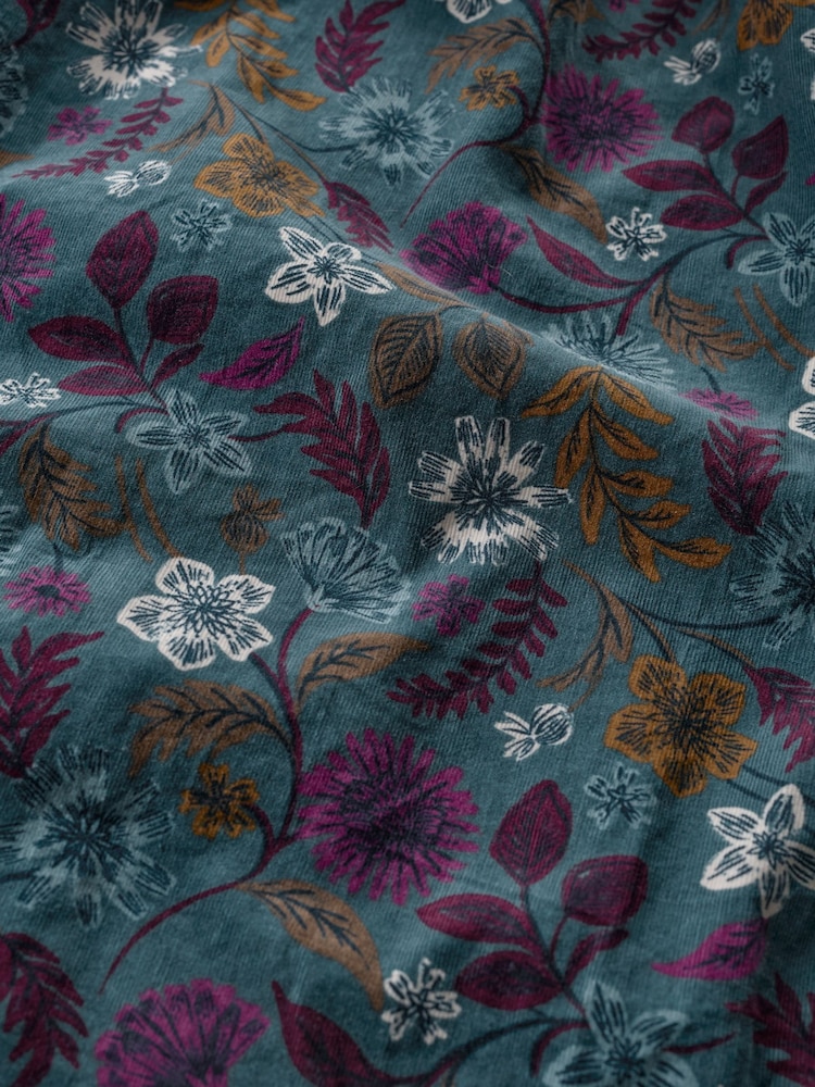 Seasalt Cornwall Blue Tall Cottage Printed Cord Midi 100% Organic Cotton Dress - Image 5 of 5 Seasalt Cornwall Blue Tall Cottage Printed Cord Midi 100% Organic Cotton Dress - Image 5 of 5