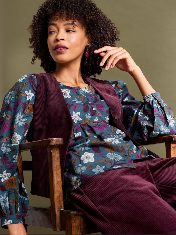Seasalt Cornwall Blue Thornapple 100% Organic Cotton Shirt - Image 2 of 8