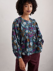 Seasalt Cornwall Blue Thornapple 100% Organic Cotton Shirt - Image 4 of 8