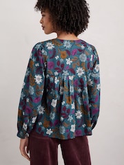 Seasalt Cornwall Blue Thornapple 100% Organic Cotton Shirt - Image 5 of 8