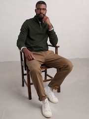 Seasalt Cornwall Green Mens Reefpoint Quarter Zip Jumper - Image 3 of 5