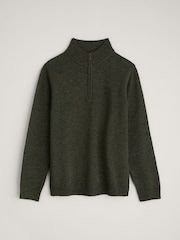 Seasalt Cornwall Green Mens Reefpoint Quarter Zip Jumper - Image 4 of 5