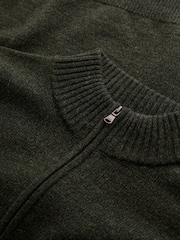 Seasalt Cornwall Green Mens Reefpoint Quarter Zip Jumper - Image 5 of 5