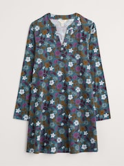 Seasalt Cornwall Woodblock Bloom Dusky Jade Wreathe Jersey Tunic - Image 4 of 5