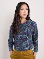 Seasalt Cornwall Blue Sunstream Jersey Top - Image 1 of 5