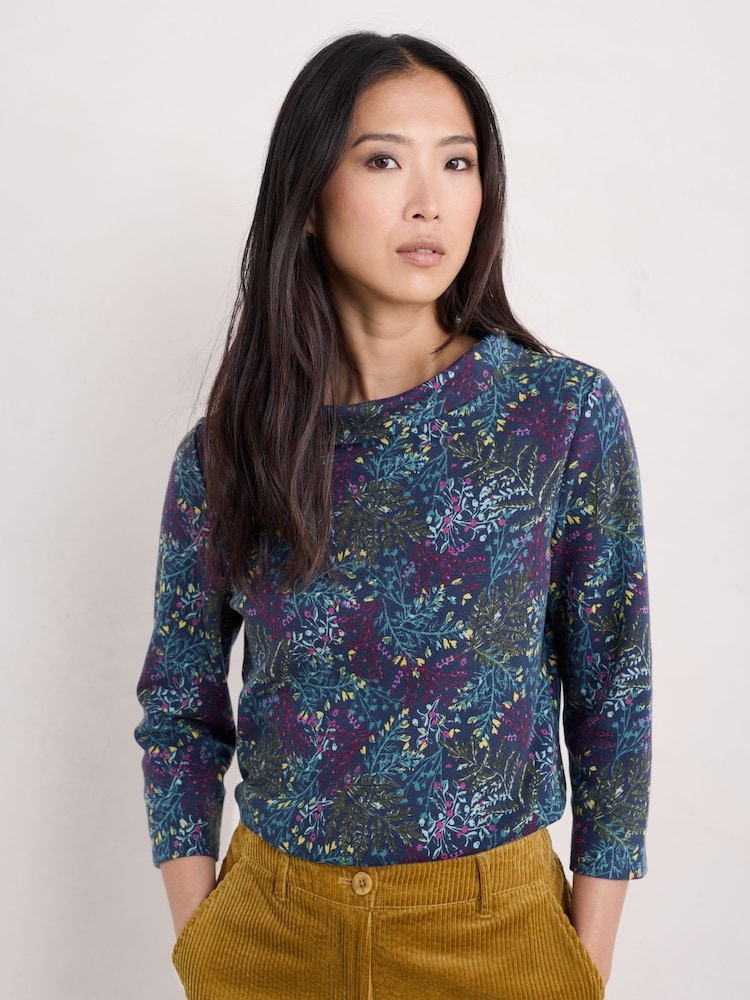 Seasalt Cornwall Blue Sunstream Jersey Top - Image 1 of 5