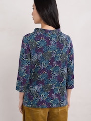 Seasalt Cornwall Blue Sunstream Jersey Top - Image 2 of 5
