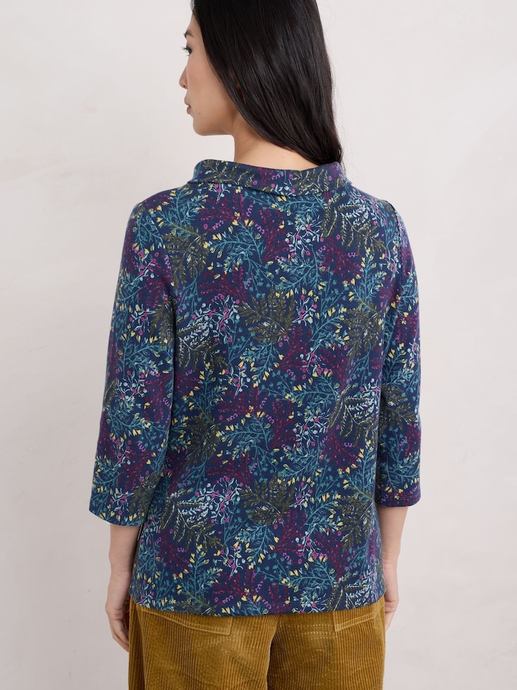 Seasalt Cornwall Blue Sunstream Jersey Top - Image 2 of 5