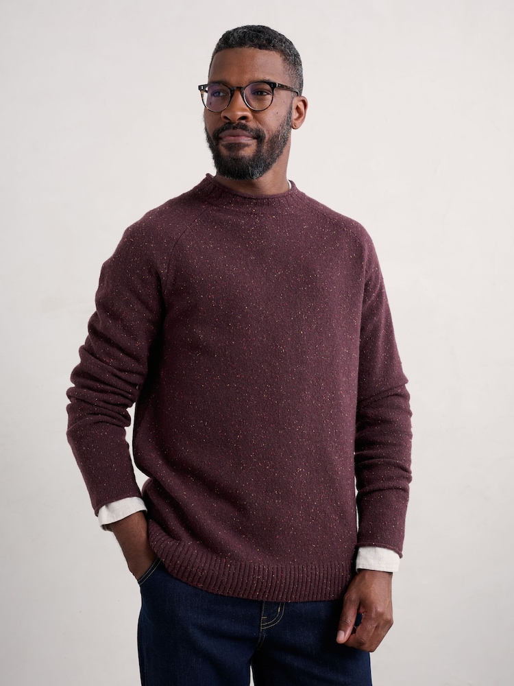 Seasalt Cornwall Purple Mens Fitcher Knitted Jumper - Image 1 of 5 Seasalt Cornwall Purple Mens Fitcher Knitted Jumper - Image 1 of 5