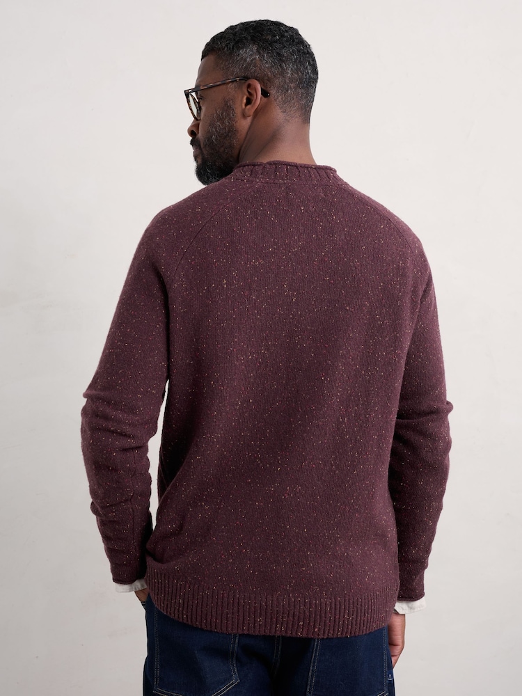Seasalt Cornwall Purple Mens Fitcher Knitted Jumper - Image 2 of 5 Seasalt Cornwall Purple Mens Fitcher Knitted Jumper - Image 2 of 5
