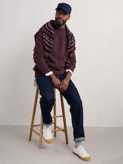 Seasalt Cornwall Purple Mens Fitcher Knitted Jumper - Image 3 of 5