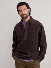 Seasalt Cornwall Brown Mens 100% Organic Cotton Arrowhead Shirt - Image 1 of 5