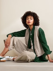 Seasalt Cornwall Natural Pendouer V-Neck Button Up Knitted Vest - Image 2 of 8