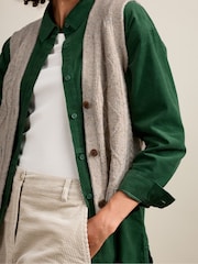 Seasalt Cornwall Natural Pendouer V-Neck Button Up Knitted Vest - Image 3 of 8