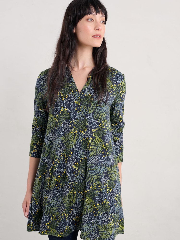 Seasalt Cornwall Pressed Fern Maritime Wreathe Jersey Tunic - Image 1 of 5