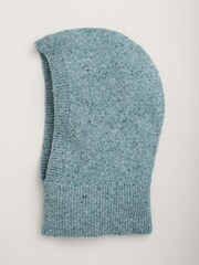 Seasalt Cornwall Blue Hilltop Wool Blend Knitted Hood Scarf - Image 1 of 2
