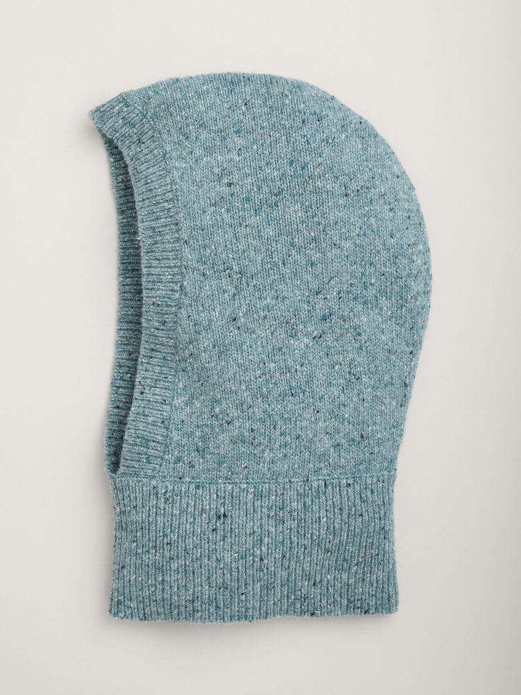 Seasalt Cornwall Blue Hilltop Wool Blend Knitted Hood Scarf - Image 1 of 2