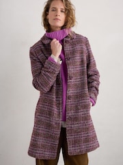 Seasalt Cornwall Brown Petite Wood Cabin Wool Blend Twill Coat - Image 3 of 5