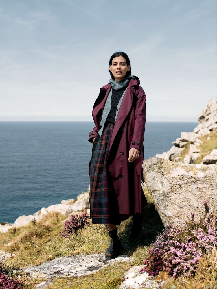 Seasalt Cornwall Purple Penweathers Waterproof Trench 100% Cotton Coat - Image 1 of 10 Seasalt Cornwall Purple Penweathers Waterproof Trench 100% Cotton Coat - Image 1 of 10