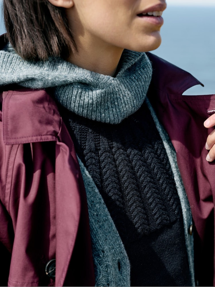 Seasalt Cornwall Purple Penweathers Waterproof Trench 100% Cotton Coat - Image 2 of 10