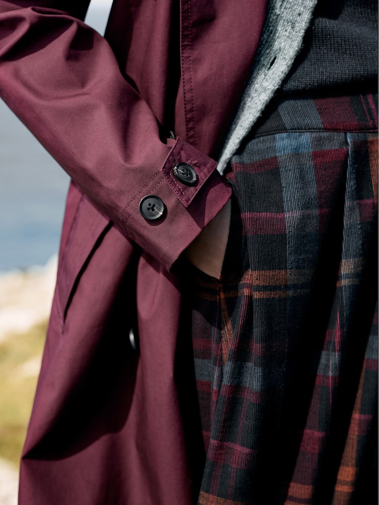 Seasalt Cornwall Purple Penweathers Waterproof Trench 100% Cotton Coat - Image 3 of 10