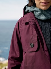 Seasalt Cornwall Purple Penweathers Waterproof Trench 100% Cotton Coat - Image 5 of 10
