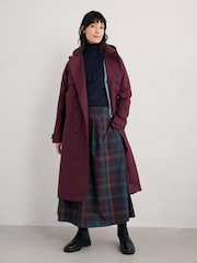 Seasalt Cornwall Purple Penweathers Waterproof Trench 100% Cotton Coat - Image 7 of 10