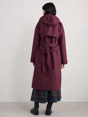 Seasalt Cornwall Purple Penweathers Waterproof Trench 100% Cotton Coat - Image 8 of 10