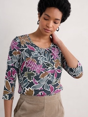 Seasalt Cornwall Appletree 3/4 Sleeve Top - Image 1 of 5