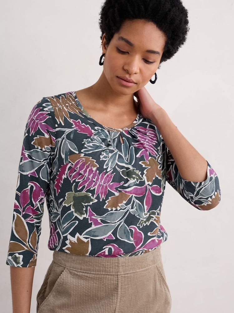 Seasalt Cornwall Appletree 3/4 Sleeve Top - Image 1 of 5