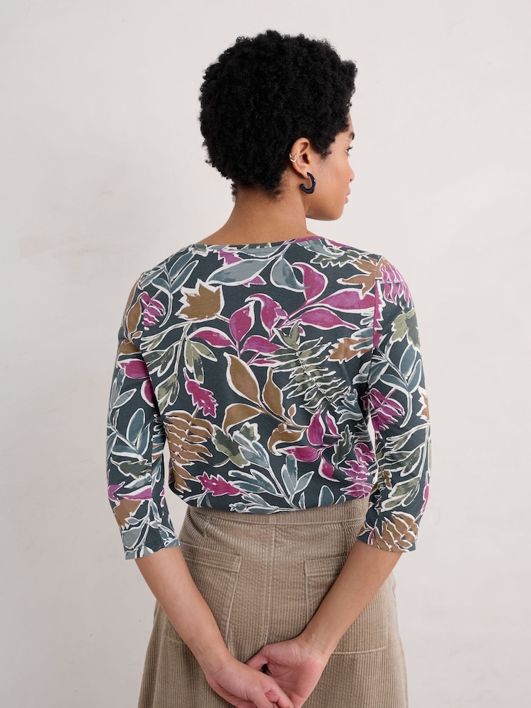 Seasalt Cornwall Appletree 3/4 Sleeve Top - Image 2 of 5