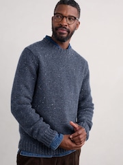 Seasalt Cornwall Blue Mens Bizen Jumper - Image 1 of 5