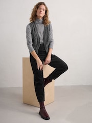 Seasalt Cornwall Grey Pendouer V-Neck Button Up Knitted Vest - Image 3 of 5