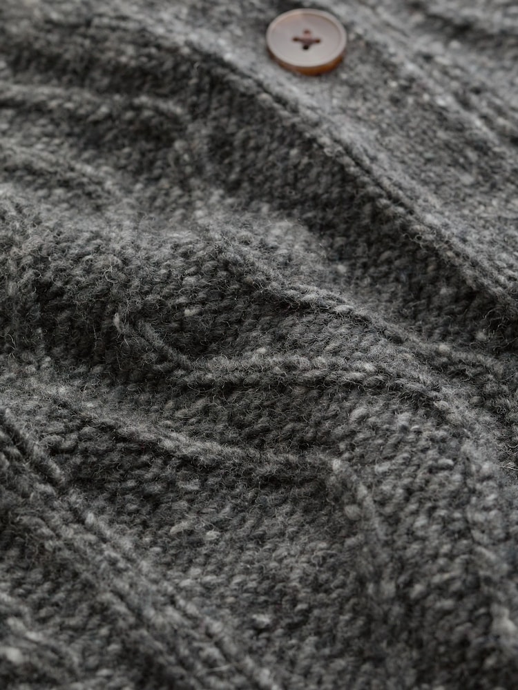 Seasalt Cornwall Grey Pendouer V-Neck Button Up Knitted Vest - Image 5 of 5