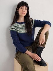 Seasalt Cornwall Blue Bucks Horn Jumper - Image 3 of 5