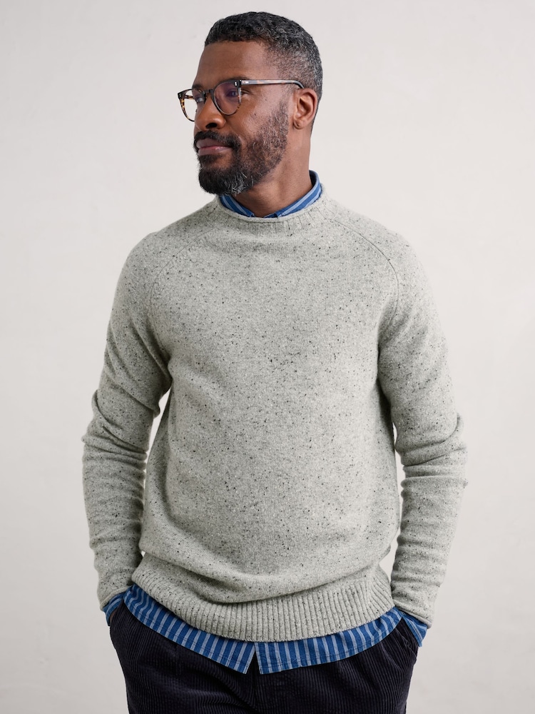 Seasalt Cornwall Grey Mens Fitcher Knitted Jumper - Image 1 of 5