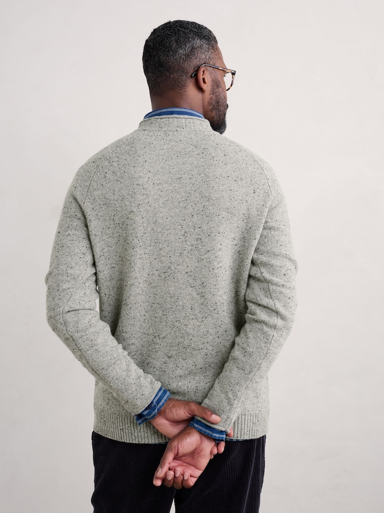 Seasalt Cornwall Grey Mens Fitcher Knitted Jumper - Image 2 of 5